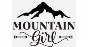Mountain Girl White Vinyl Decal Sticker - Picture 1 of 1