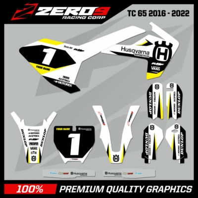 Kit de gráficos MX personalizado: HUSQVARNA Motocross Graphics TC50 TC65 LEGION WHI / BLK Foto 1 de 4