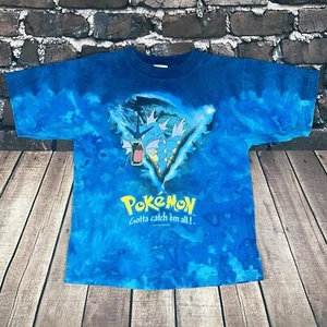 Vintage 2000 Pokemon Nintendo Gyarados Tie Dye Youth Kids Size 7 Graphic T-Shirt - Picture 1 of 8