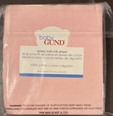 Sábana Cuna Satén Baby Gund Suave 100% Algodón Premium Rosa NUEVA Foto 1 de 2