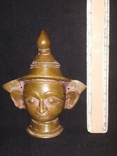 Traditional Indian Ritual Statue Brass Mask God Shiva Parvati Mukhlingam 