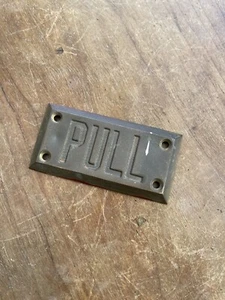 Original Antique Stamped Brass Door Pull Plaque - Picture 1 of 3