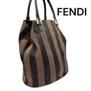FENDI Borsa a mano Tote Bag Pecan PVC Pelle Marrone Autentica - Foto 1 di 24