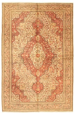 Традиционный винтажный восточный ковер ручной вязки 6 футов 6 дюймов x 10 футов 2 дюйма шерстяной ковер - Изображение 1 из 4