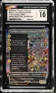 SUMMON: KNIGHTS OF ROUND Final Fantasy Borderless Foil Mythic CGC 10 MTG - Picture 1 of 2