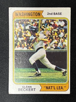 1974 Topps GLENN BECKERT #241 WASHINGTON NAT'L LEAGUE - VG - Multiple Pictures - Imagem 1 de 4