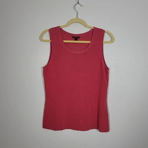 Maglia stretta girocollo smanicata donna Lafayette 148 rosso chiaro taglia media - Foto 1 di 5