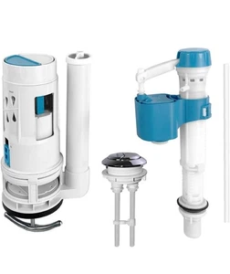 Toilet Dual Flush Valve Fill Valve Push Button One Piece Toilet Repair Kit - Picture 1 of 6