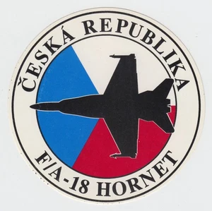 Vintage Czech Air Force F/A-18 Hornet Sticker Decal Flight Group Ceska Republika - Picture 1 of 2