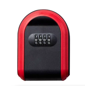 4 Digit Wall Resetable Code Secure Key Chest Red - Picture 1 of 6