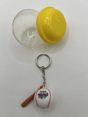 MINNESOTA TWINS KEYCHAIN BALL & BAT 1" ROUND BALL LICENSED NEW MLB CHARM - Image 1 of 3