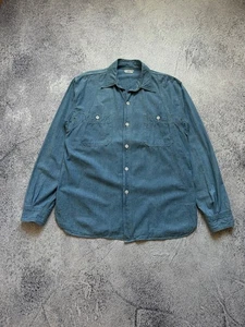 Japan Heller's Cafe Warehouse CO. Mens Blue Denim Shirt Size 44 (Kapital Style) - Picture 1 of 21