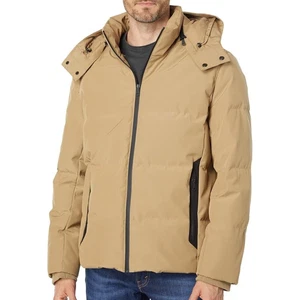 Cole Haan Men's Signature Down Parka Jacket Short Coat (Sz L) Removable Hood NEW - Picture 1 of 6