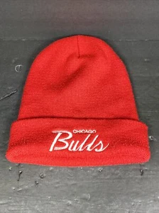 Chicago Bulls Mitchell & Ness Cuffed Knit Red White - Picture 1 of 4