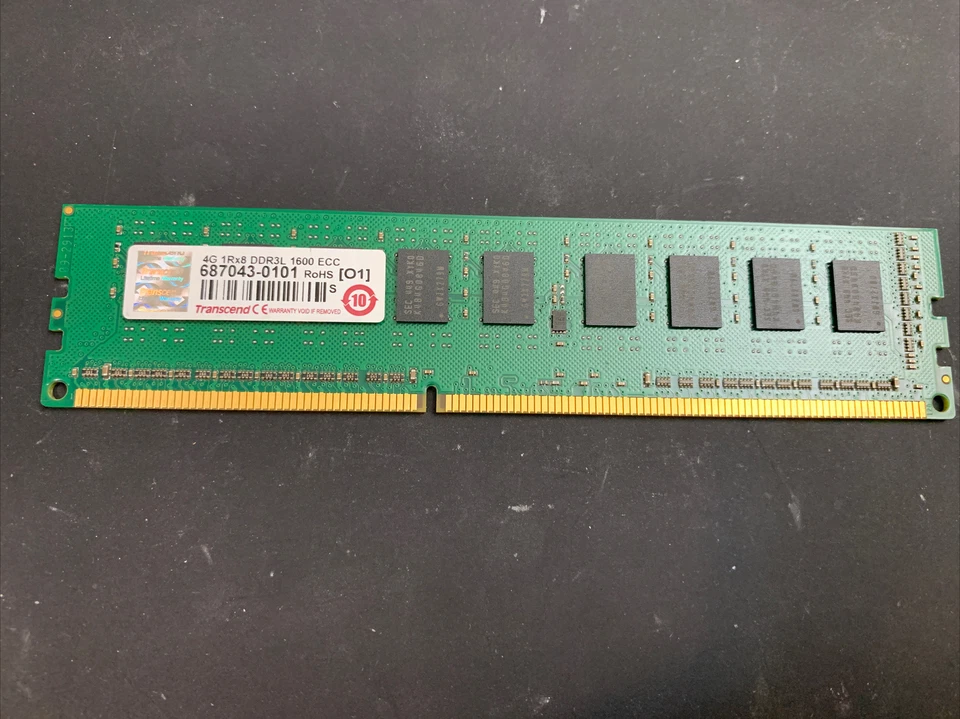 TRANSCEND 4GB 1RX8 DDR3L 1600 PC3L 12800 Ecc Non Reg. - Immagine 1 di 1