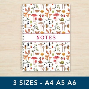 Cuaderno Espiral Mushroom Journal A5 A4 A6 - Forrado o Liso - Regalo Oficina Universitaria - Imagen 1 de 15