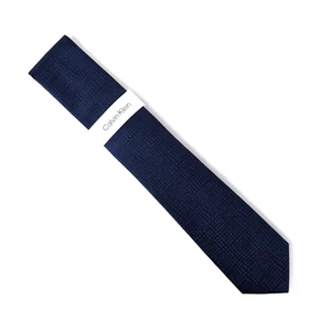 Calvin Klein Men's Micro-Diamond Tie Necktie Classic 3" Silk Blend Navy $69.5 - Picture 1 of 5