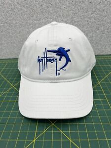 GUY HARVEY Signature Hat Cap Fishing Embroidered Hat Cap Size 6-3/4 54cm - WHITE