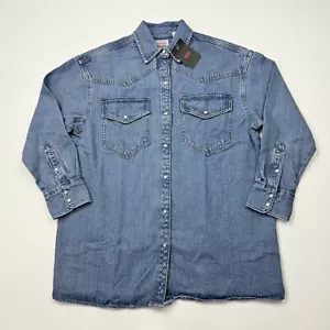¡NUEVO! Denim a presión de perlas para hombre Levi's Strauss & Co. talla pequeña con etiquetas - Imagen 1 de 6