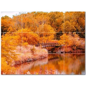 Autumn Ceramic Tile Wall Mural PT500019. 24" W x 18" H (12) 6x6 tiles - Picture 1 of 1