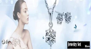 925 Silver Wedding Jewelry Set Women Oval Flower Cz Crystal Engagement - Picture 1 of 26