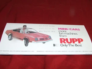 VINTAGE RUPP MINIBIKE /FUN KART 8 1/2 X 4" POINT OF SALE MALER (REPRODUCTION ) - Foto 1 di 3