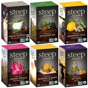 Steep By Bigelow Organic Tea Bags - 20/Box - 6/Case (select flavor below) - Picture 1 of 14