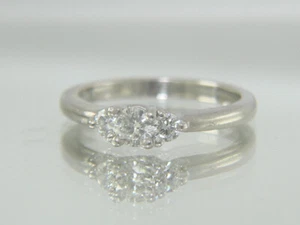 950 Platinum Present Past and Future .38ctw Diamond Engagement Ring Size 6 - Picture 1 of 12
