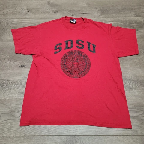 Vintage San Diego State Aztecs Shirt Adult Extra Large Red Aztec Calendar Tee Cover