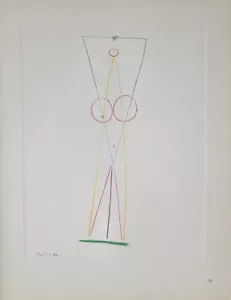 Pablo Picasso "Ohne Titel" Platte 14 " Original Lithographie " 1952 mit Nachweis - Bild 1 von 5