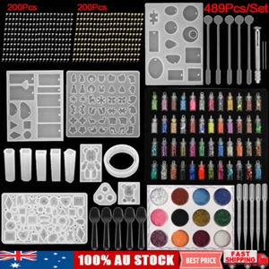 489PCS Silicone Mold Handmade Necklace Jewelry Mould Epoxy Resin Casting Craft - Picture 1 of 9