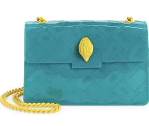 Kurt Geiger London Medium Kensington Clear Turquoise Convertible Crossbody Bag - Picture 1 of 6