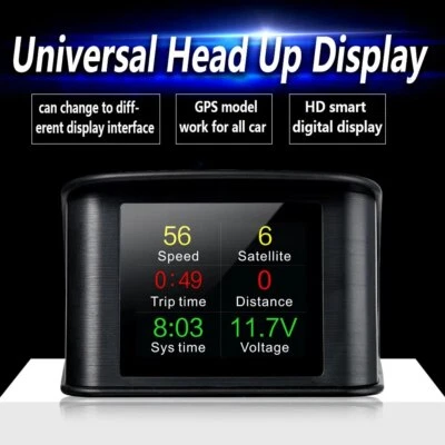 P10 Universal Car HUD Head Up Display OBD2 Speeds RPM Fuel consumption Projector - image 1 of 4