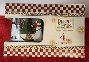 Debbie Mumm 4er Set Votivkerze Schneemann Schlitten Ski Schneebälle Flurries Winter - Bild 1 von 7