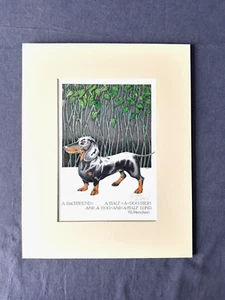 Simon Drew Dackel lustiger Druck Wurst Hundeliebhaber Geschenk Zitat Wanddeko Kunst - Bild 1 von 4