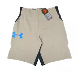 Under Armor Shorts Small Men's Tan Loose New with Tags Heat Gear Combine - Picture 1 of 7