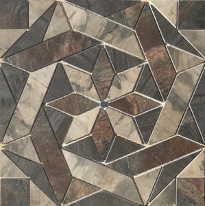 22 1/4" x 22 1/4" Tile Medallion Mural - Glen Rock tile series - Sequoie - Picture 1 of 2