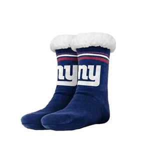 New York Giants Women's Stripe Logo Tall Footy Slippers - Size 6-10 Non Skid - Picture 1 of 1