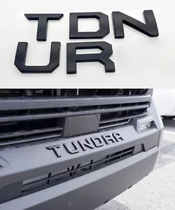 2022 2023 2024 Matte Black Front Emblem TUNDRA Grill Bumper Letters Insert Badge - Picture 1 of 7