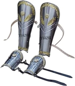 Medieval Warrior Knights Armor Greaves Leg & Arm Guard Halloween Costume Rustic - Picture 1 of 12