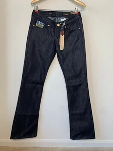 Stivali donna Express Stella paillettes gamba TG 0 denim metallizzato lucido lavaggio scuro nuovi con etichette - Foto 1 di 11