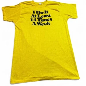 T-shirt punto singolo umorismo divertente vintage anni 70 taglia media - Foto 1 di 4
