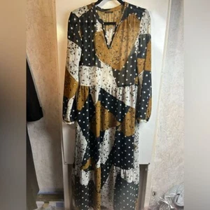 Ikks Women bohemian maxi dress sz L - Picture 1 of 9