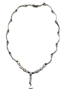 Collana Moda Smerlata Elegante Goccia Y Minimalista Finta Perla Prom Matrimonio - Foto 1 di 7