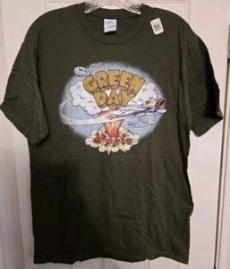 Green Day T-Shirt Fresh Dookie Album Olive Green Mens Size Medium 100% Cotton - Picture 1 of 13