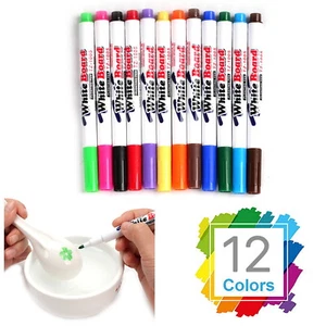 12 Assorted Colour White Board Whiteboard Marker Pen Dry Wipe Erase Fine Tip - Picture 1 of 8