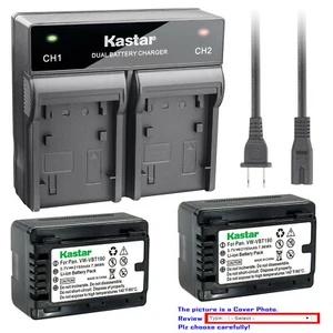 Kastar Battery LCD Rapid Charger for VW-VBT190 & Panasonic HC-VX980M HC-VX981 - Picture 1 of 10