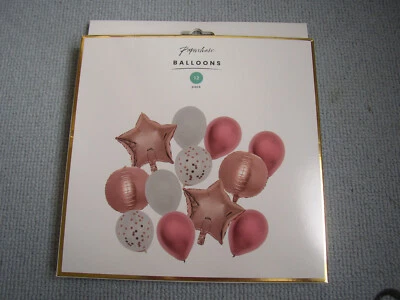 Nuevo en caja Paperchase 12 globos: rosa blanco oro rosa metálico estrella día de San Valentín Foto 1 de 4