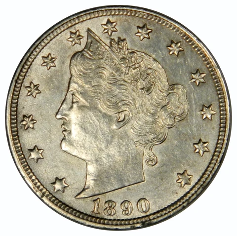 1890 LIBERTY NICKEL ~ NICE SHARP BU UNCIRCULATED! Cover