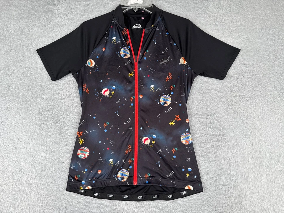 Performance Cycling Jersey Women Large Black Full Zip Constelations Astrology - Image 1 of 4